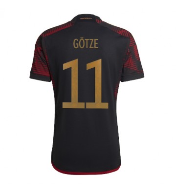 Niemcy Mario Gotze #11 Koszulka Wyjazdowych MŚ 2022 Krótki Rękaw